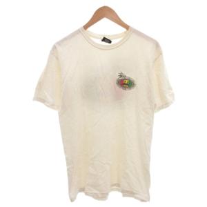 ステューシー STUSSY rasta oval pig dyed Tシャツ ロゴ プリント メキシコ製 M 白 ホワイト /FF ■GY35 メンズ