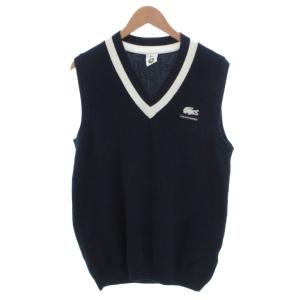 ラコステ LACOSTE ニットベスト ノースリーブ チルデン プルオーバー 5 紺 ネイビー /FF ■GY06 レディース