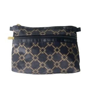 レスポートサック LesportSAC ポーチ 化粧ポーチ 小物入れ 総柄 ナイロン ブラック ■GY06 レディース