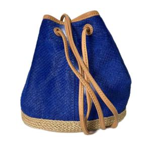 アグ UGG 巾着バッグ ハンドバッグ ショルダー ハラコ 青 ブルー レディース