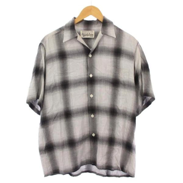 ワコマリア 23SS OMBRE CHECK OPEN COLLAR SHIRT オンブレチェックオ...
