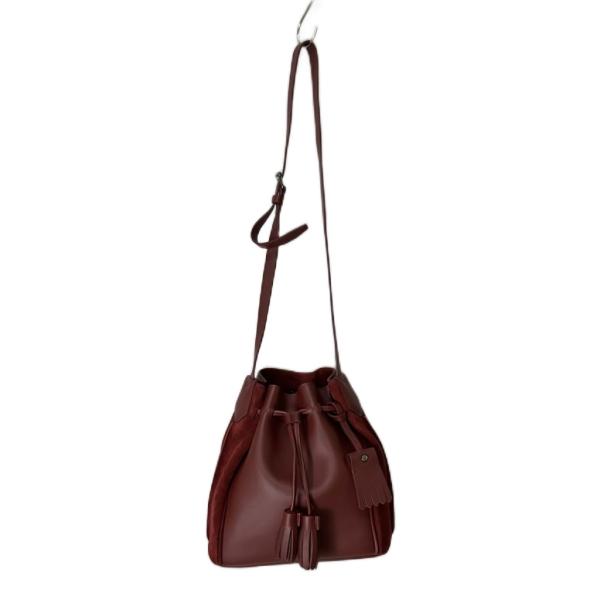 ロンシャン LONGCHAMP ペネロペ 皮革 ショルダーバッグ タッセル ボルドー レディース