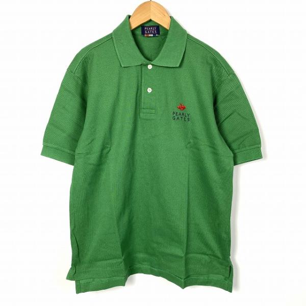 パーリーゲイツ PEARLY GATES ポロシャツ ゴルフウェア 半袖 ロゴ 緑 グリーン S メ...