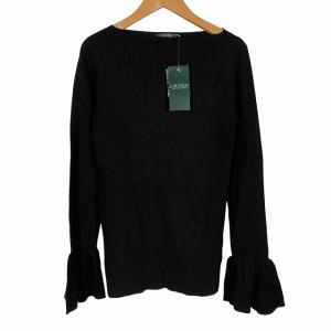 ローレンラルフローレン LAUREN RALPH LAUREN ニット トップス フレア袖 黒 ブラック S レディース