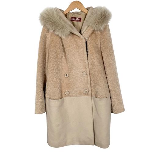 マックスマーラステュディオ Max Mara Studio アルパカフーデットコート フォックスファ...