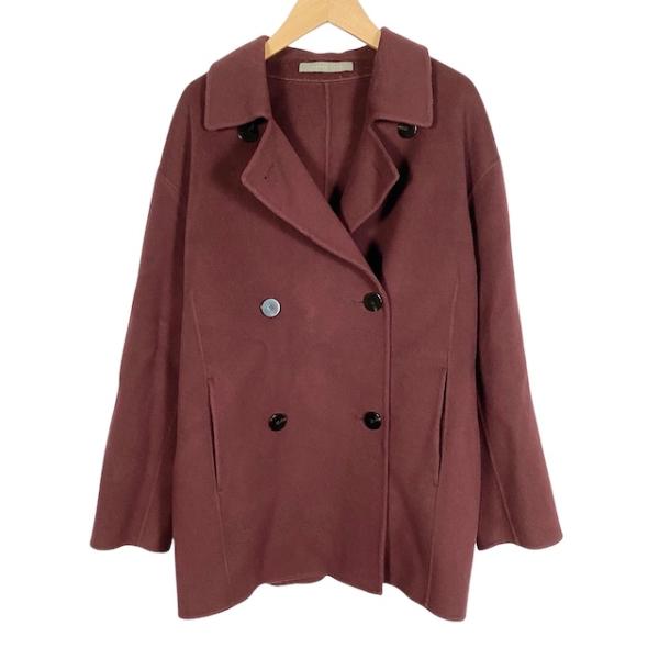 セオリーリュクス theory luxe ダブルフェイスコート カシミヤ混 ウール 長袖 ボルドー ...
