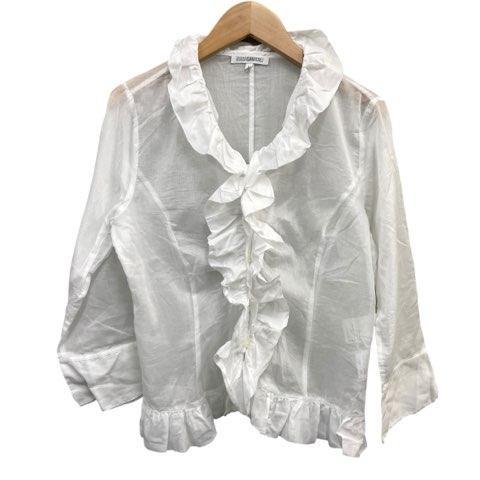 ナラカミーチェ NARA CAMICIE シャツ ブラウス フリル ホワイト I サイズM相当 レデ...