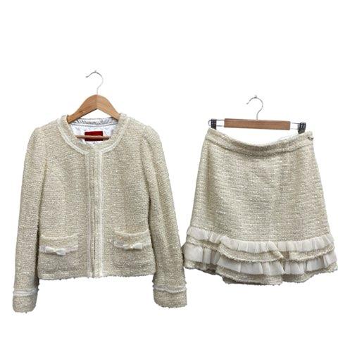 アプワイザーリッシェ Apuweiser-riche スカートスーツ ラメ リボン フリル 丸首 ア...