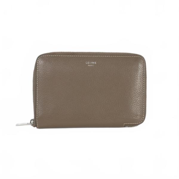 セリーヌ CELINE スーリー ミディアム ウォレット ラウンドファスナー 二つ折り財布 グレージ...