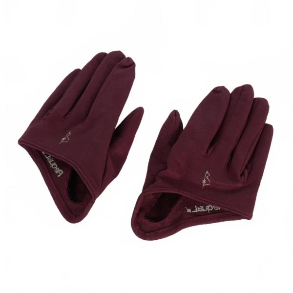 リコール RequaL ロゴ刺繍 ハーフグローブ 手袋 ボルドー レディース