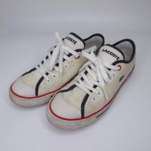 ラコステ LACOSTE スニーカー シューズ ワンポイント USA5 22cm相当 ホワイト ネイビーレッド a354 0519 レディース