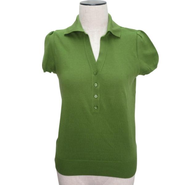 アンタイトル UNTITLED 半袖 ポロシャツ カットソー トップス ニット Vネック 2 Sサイ...