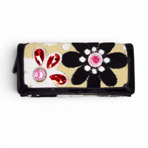 シンクビー! Think Bee 美品 マーガレット2 長財布 ウォレット 花柄 ビジュー 7899...