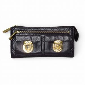 マークジェイコブス MARC JACOBS 長財布 キルティングレザー ダブルポケット ブラック k40191 レディース