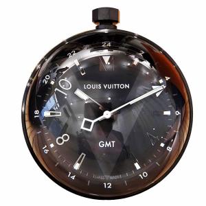 ルイヴィトン LOUIS VUITTON Q1Q000 タンブール GMT テーブルクロック 置き時計 クォーツ 稼働品 黒 オールブラック その他｜vectorpremium