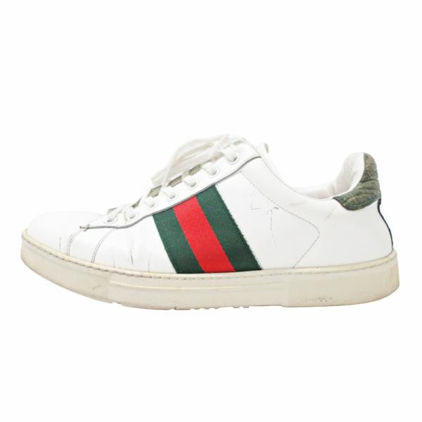 グッチ GUCCI エース シェリーライン ローカット レザースニーカー イタリア製 125375 ...