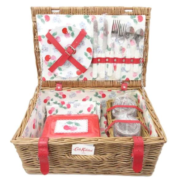 未使用品 キャスキッドソン Cath Kidston ピクニック バスケット 小皿 食器 コップ カ...