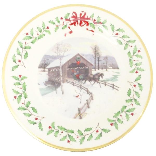 未使用品 レノックス LENOX ホリデープレート クリスマス 大皿 2007 馬 そり イヤープレ...