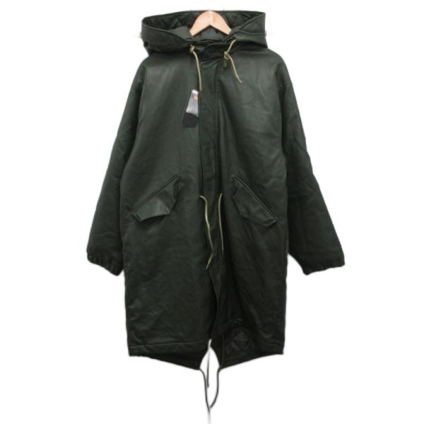 未使用品 ハイベック HIBECK タグ付き フーデッドコート ロング丈 フード フェイクレザー ビ...