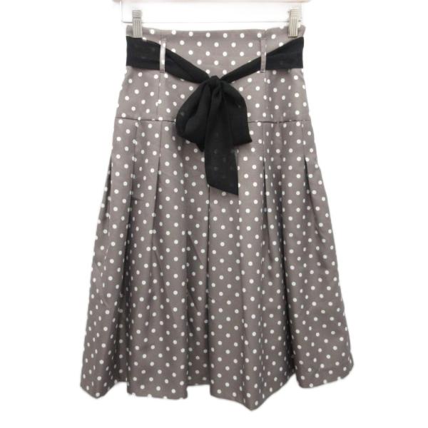 アプワイザーリッシェ Apuweiser-riche 20SS フレアスカート ドット リボン ベル...