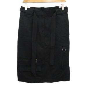 DOROTHEE SCHUMACHER カーゴスカート ひざ丈 黒 ブラック 2 約M ■YHS11 レディース