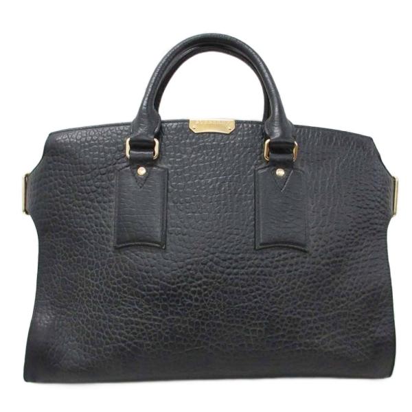 バーバリー BURBERRY トートバッグ ハンドバッグ レザー ゴールド金具 黒 ブラック ゴール...