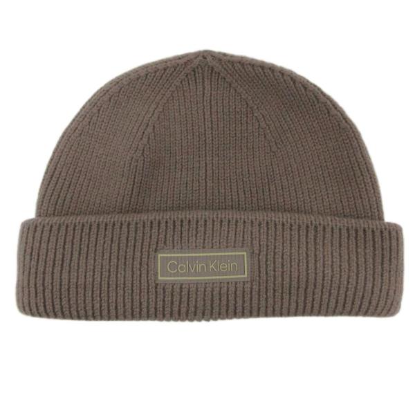 未使用品 カルバンクライン CALVIN KLEIN ニット帽 パッチチャンキーリブビーニー 帽子 ...