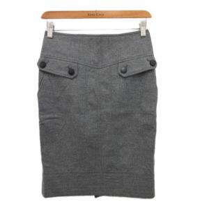 ボディドレッシングデラックス BODY DRESSING Deluxe タイトスカート フレアスカート ひざ丈 ウール 38 グレー 038-220022 ■YHS9