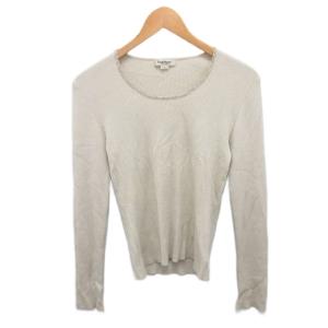 ポールスチュアート PAUL STUART シルクニット セーター 長袖 ビジュー 絹 シルク M ベージュ JX140-523-02 ■YHS10 レディース