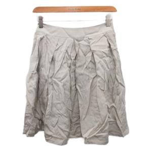 アンタイトル UNTITLED フレアスカート ひざ丈 絹 シルク混 M グレー ベージュ JH153-79317JJ ■YHS10 レディース