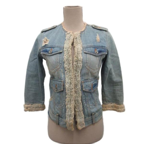 ダブルスタンダードクロージング ダブスタ デニムジャケット ジージャン カットオフ ノーカラー ダメ...