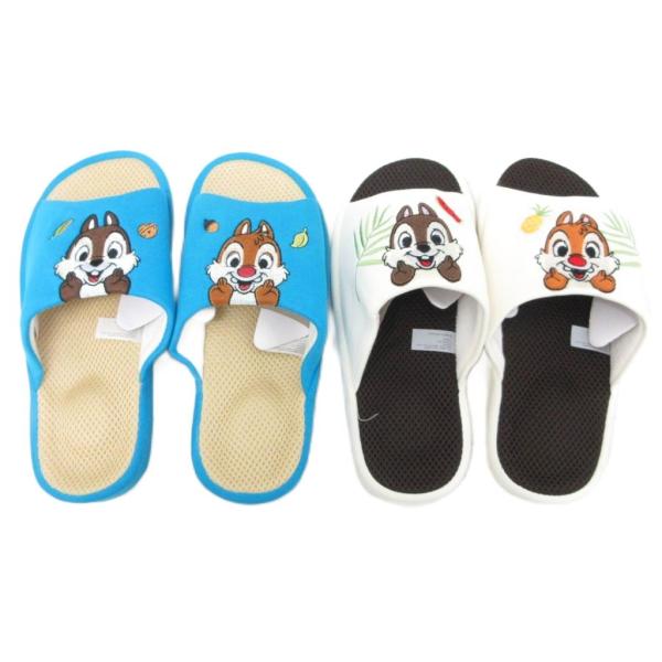 未使用品 ディズニー Disney 2点セット コンフォートメッシュスリッパ ルームシューズ チップ...