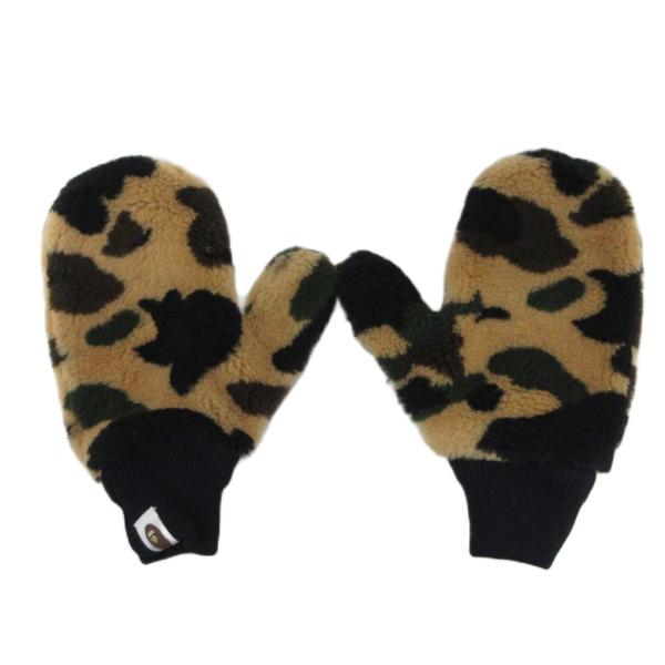 アベイシングエイプ A BATHING APE 手袋 グローブ カモ 迷彩 レオパード柄 総柄 S ...