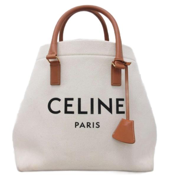 セリーヌ CELINE ホリゾンタルカバ キャンバストートバッグ ハンドバッグ ロゴプリント ゴール...