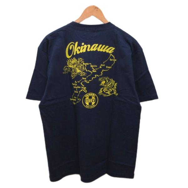 沖縄SV 美品 OSV スカジャン風Tシャツ 半袖 XL 紺 ネイビー  メンズ