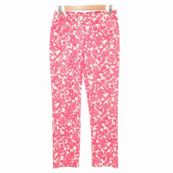 ドゥクラッセ DoCLASSE スキニーパンツ イージー ストレッチ 9 赤 レッド 白 ホワイト ...