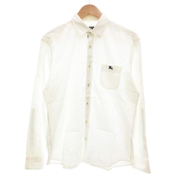 バーバリーブラックレーベル BURBERRY BLACK LABEL ワイシャツ 胸ポケット ロゴ刺...