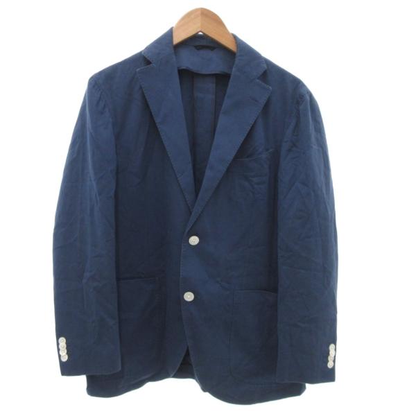 SKIN'S LANGUAGE テーラードジャケット シングル 2B コットンカシミヤ 青 ブルー ...