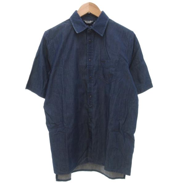 バーニーズニューヨーク BARNEYS NEW YORK ポロシャツ 半袖 スラブ M 紺 ネイビー...