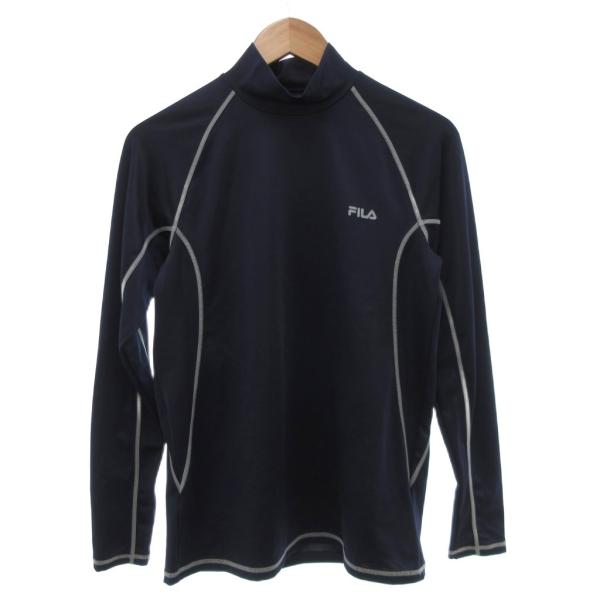 フィラ FILA スポーツウェア インナー ストレッチ ロゴ 長袖 L 紺 ネイビー /JS メンズ