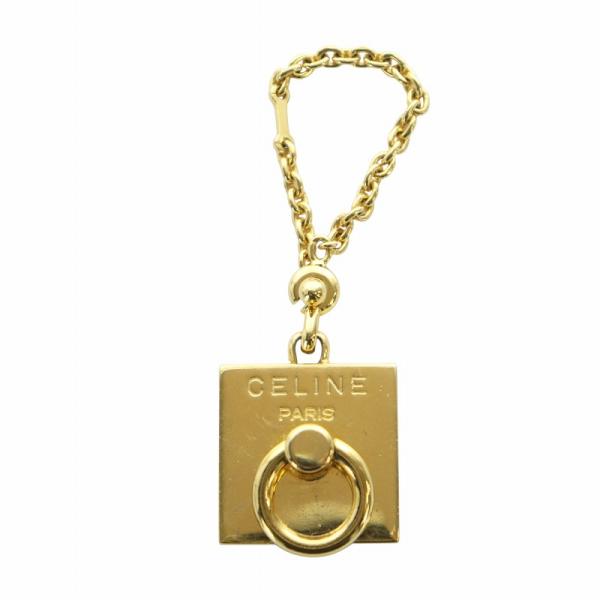 セリーヌ CELINE チャーム キーホルダー ストラップ ロゴ ゴールド色 ■GY11 /MQ ■...