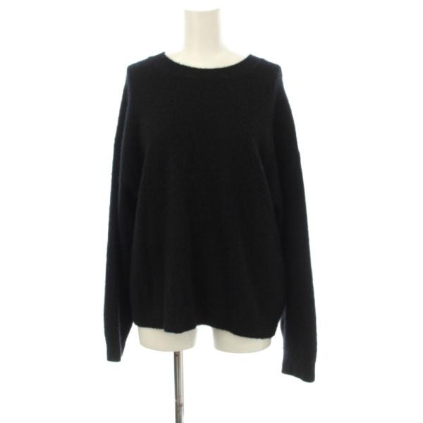 オーラリー AURALEE セーター カシミヤ 1 黒 ブラック 無地 ラウンドネック 長袖 /JP...