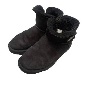 アグ UGG ショートブーツ ムートン 24cm 黒 ブラック ■WGA レディース