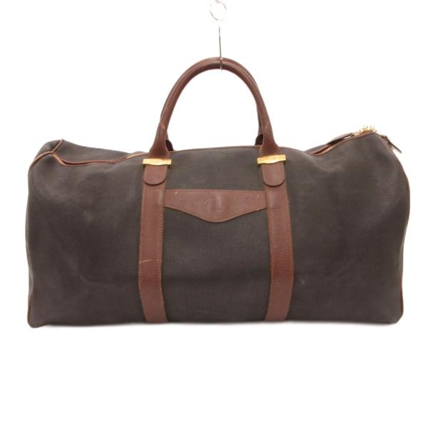 ダンヒル dunhill ボストンバッグ PVC ロゴ ファスナー開閉 ダークブラウン /JS ■W...