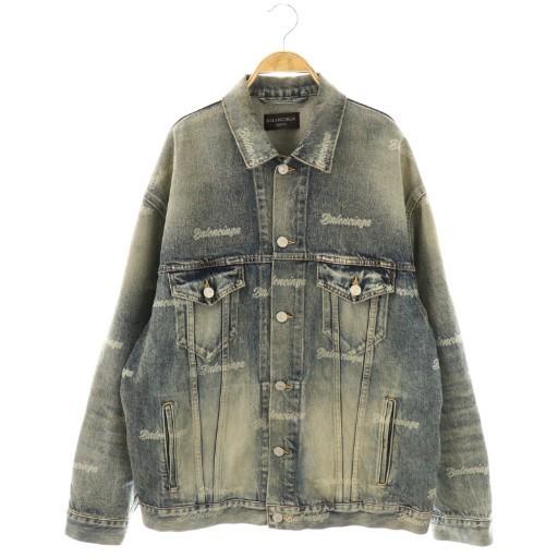 バレンシアガ BALENCIAGA ロゴプリント デニムジャケット Gジャン ジージャン ブルゾン ...