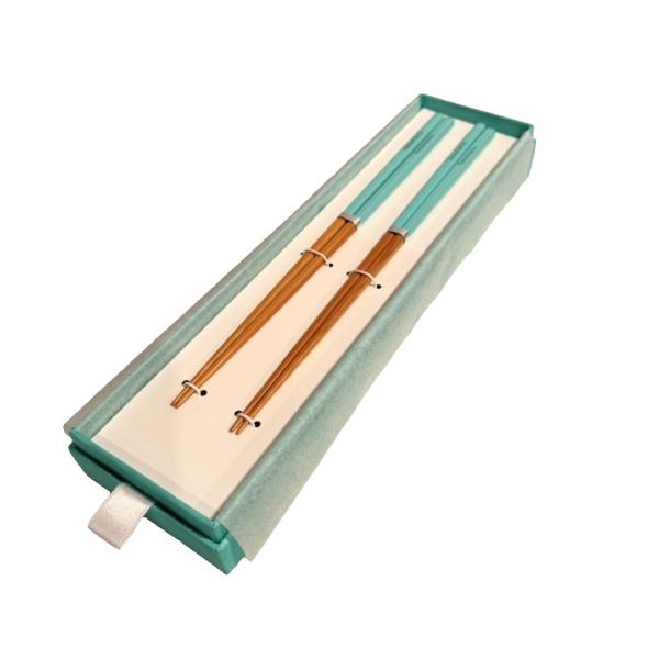 ティファニー TIFFANY &amp; CO. カトラリー 二本セット 箸  箱あり ターコイズブルー メ...