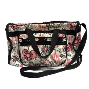 レスポートサック LesportSAC 2WAY ショルダーバッグ ハンドバッグ ハート柄 総柄 ピンク ■GY99 レディース