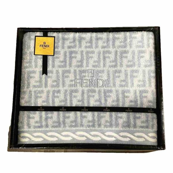 未使用品 フェンディ FENDI タグ付き バスタオル ズッカ柄 箱 青 ブルー ■GY99 メンズ...