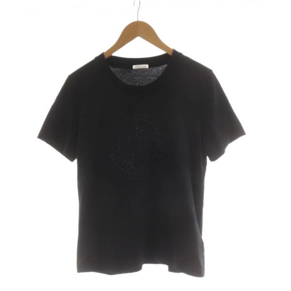 モンクレール Tシャツ カットソー 長袖 ロゴ ラインストーン XL 黒 ブラック H20938C0...
