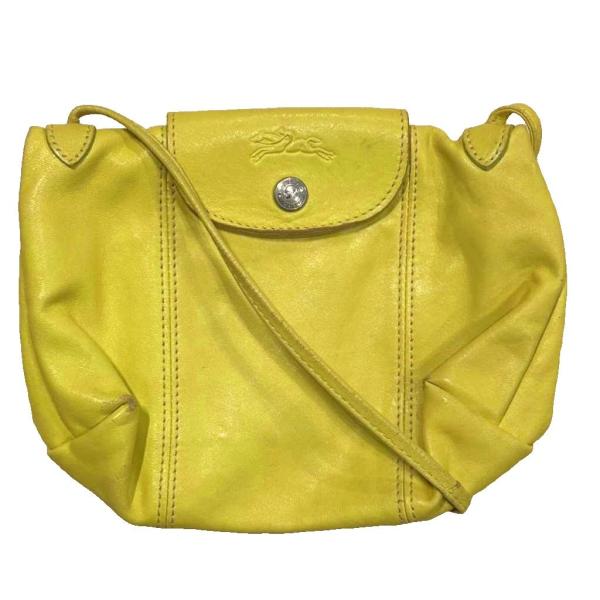 ロンシャン LONGCHAMP ショルダーバッグ レザー 黄色 イエロー ■GY99 レディース
